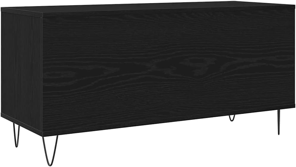 vidaXL Schallplattenschrank Schwarz Eichen-Optik 100 x 38 x 48 cm | Schlankes Design mit klaren Lini
