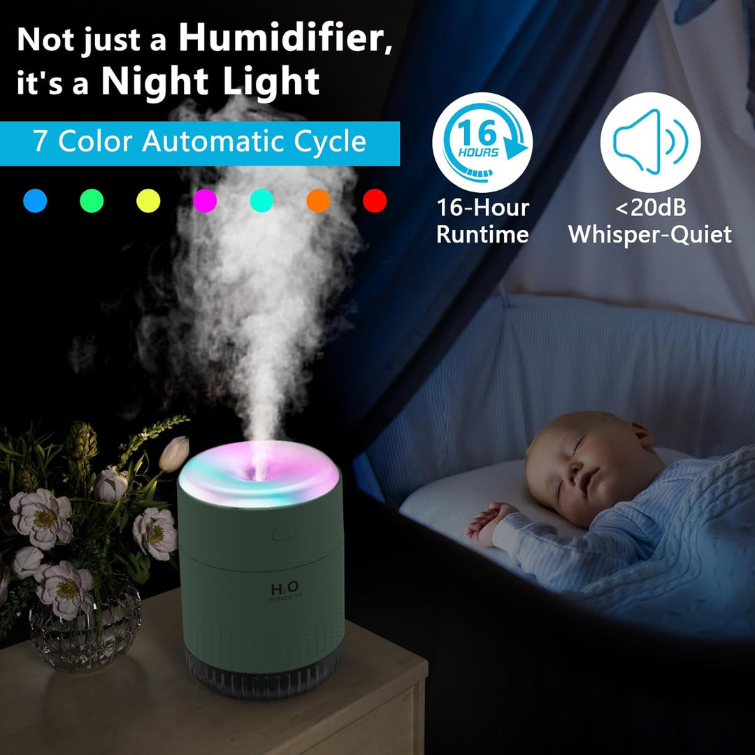 SZO Luftbefeuchter Mini-Luftbefeuchter Luftbefeuchter Für Den Innenbereich Mit Led-Licht, Auto-Off-F