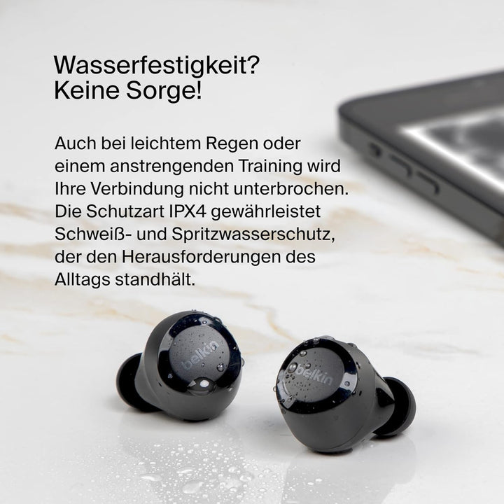 Belkin SoundForm Bolt True Wireless In-Ear-Kopfhörer, kabelloser Kopfhörer mit Mikrofon, Akkulaufzei