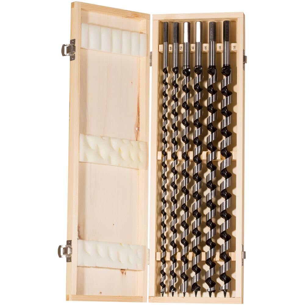 fischer Schlangenbohrer Set, 10 - 20 mm Durchmesser, Aufsätze für Bohrmaschinen, Bohrerset mit versc