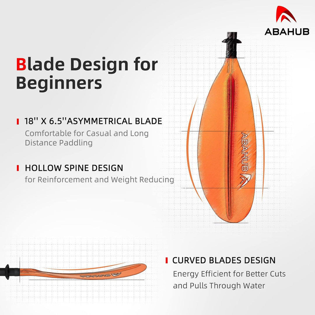 Abahub 218/230/241cm Kajak Paddel Aluminium Doppelpaddel mit Paddelleine für Kajakfahren Ruderboot K