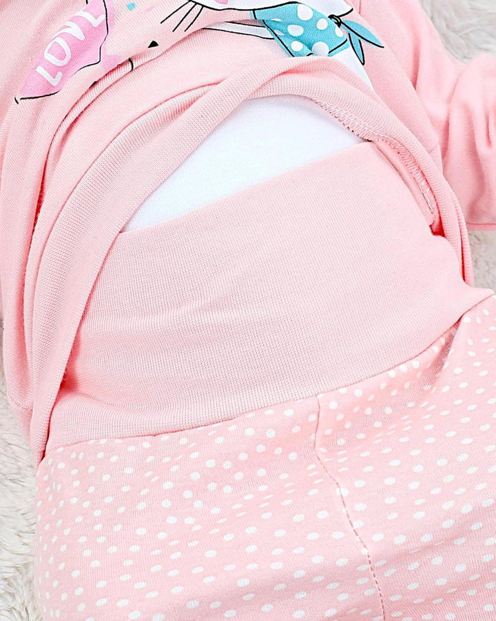 TupTam Baby Mädchen Outfit Langarmshirt mit Print Spruch Babyhose Babykleidung 2teilig 62 Kaninchen