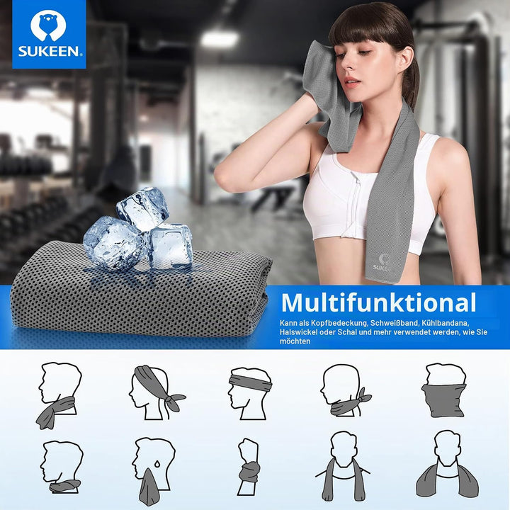 Kühltuch Set, kühlendes Handtuch Kühltücher Hals, Handtuch kühlend, Cooling Towel, Kühltücher Sport,
