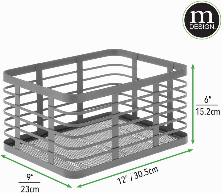 mDesign Allzweckkorb für das ganze Zuhause – Aufbewahrungskorb aus Metall für Küche, Vorratskammer,