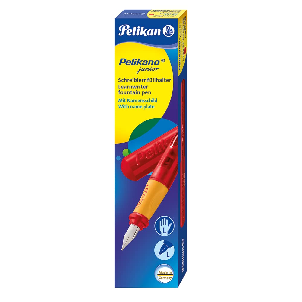 Pelikan Füller Pelikano Junior für Linkshänder, Feder L, 1 Set, rot rot für Linkshänder, rot fü