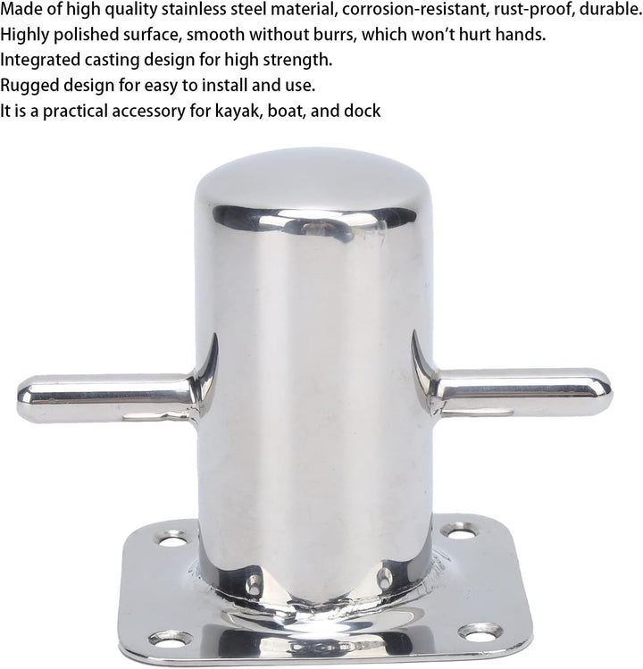 Alomejor Bootsanlegeplatz Cross Mooring Poller Bootsanlegeklampe Einzelner Mooring Bitt Marine Hardw