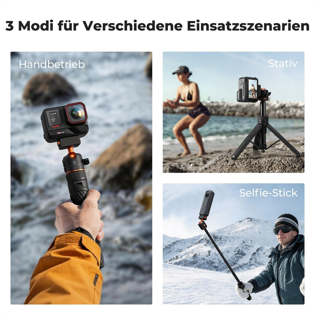 K&F CONCEPT Magnetisches Schnellwechsel-Stativ für Insta360 Ace Pro 2, 66cm Selfie Stick MIni Stativ