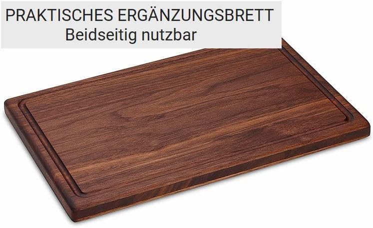 Schneidboard Schneidebrett-Set Nussbaum - Schneidebrett & Zwiebelbrett - Made In Germany - 45x29x3,8