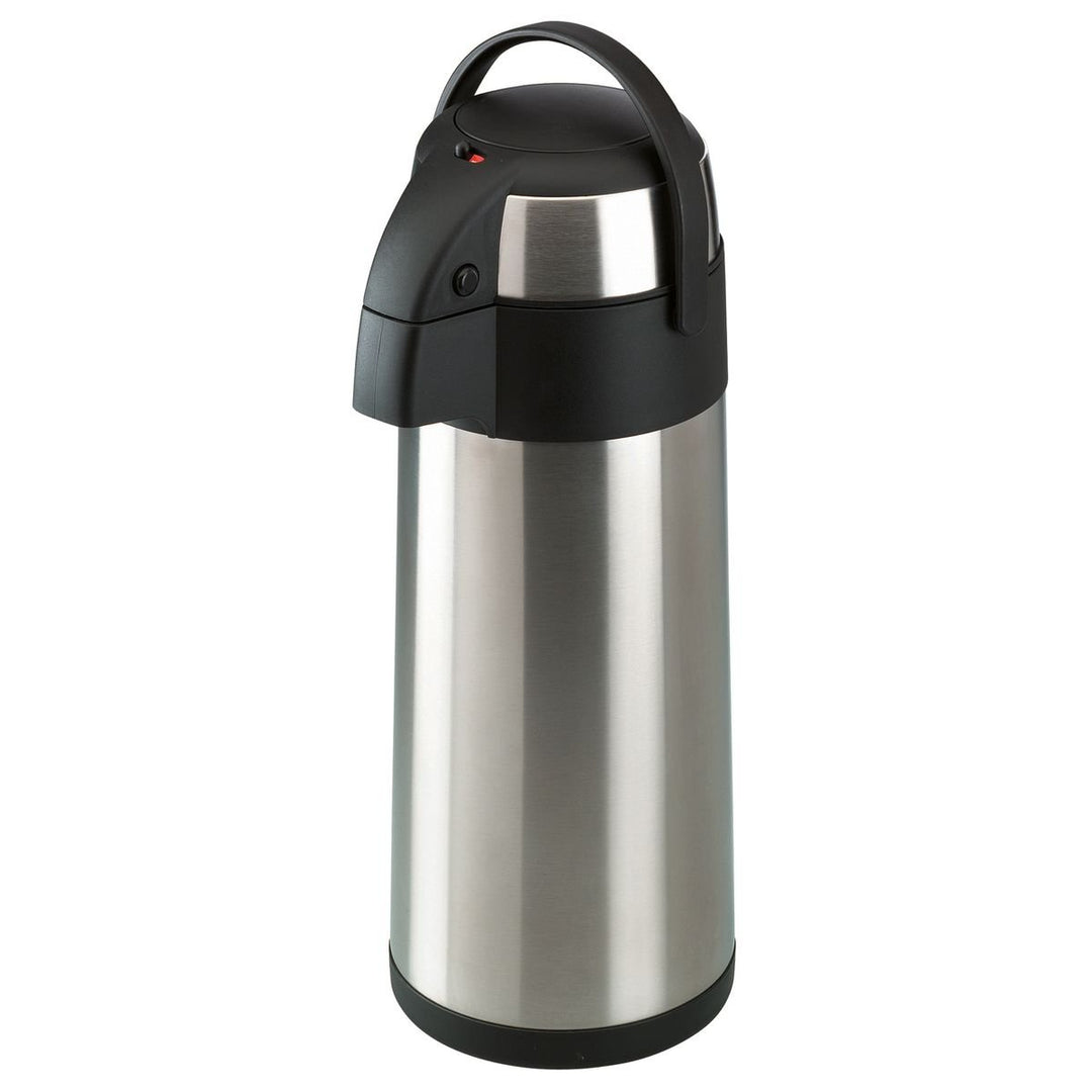 axentia Airpot in Silber, Pumpkanne aus rostfreiem Edelstahl, Volumen: ca. 5 L, 19 x 19 x 45 cm Sing