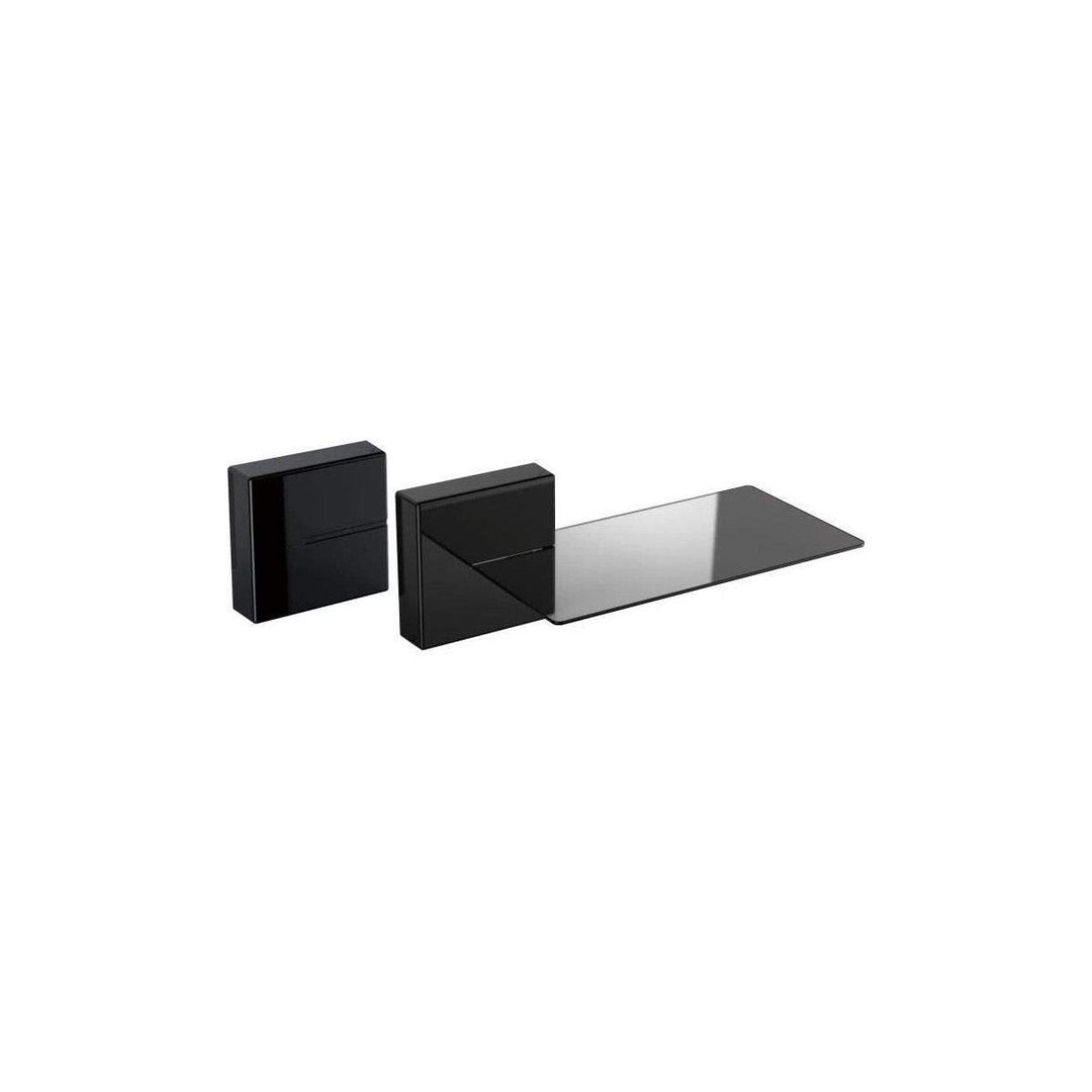 Meliconi 480521 Ghost Cubes Shelf Black Stapelbare Kabelkanal mit Regalen aus Glas schwarz Schwarz S