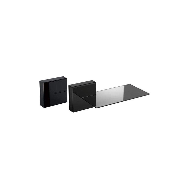 Meliconi 480521 Ghost Cubes Shelf Black Stapelbare Kabelkanal mit Regalen aus Glas schwarz Schwarz S