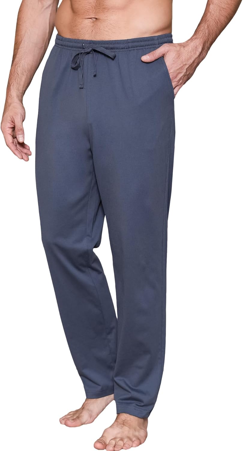 Winovia 2er-Pack Schlafanzughose Herren Lang Leichte Pyjamahose aus Baumwolle Loungewear Hosen Schla