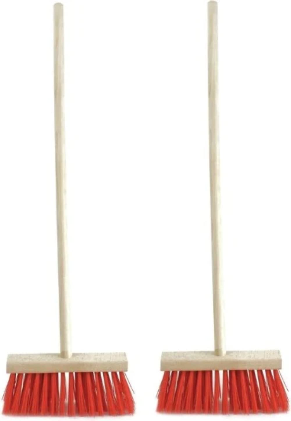 Set 2X Aussenbesen Rot - Gartenartikel - Gartensets - Veger - Strassenbesenstiel 120/ 28cm breit - B