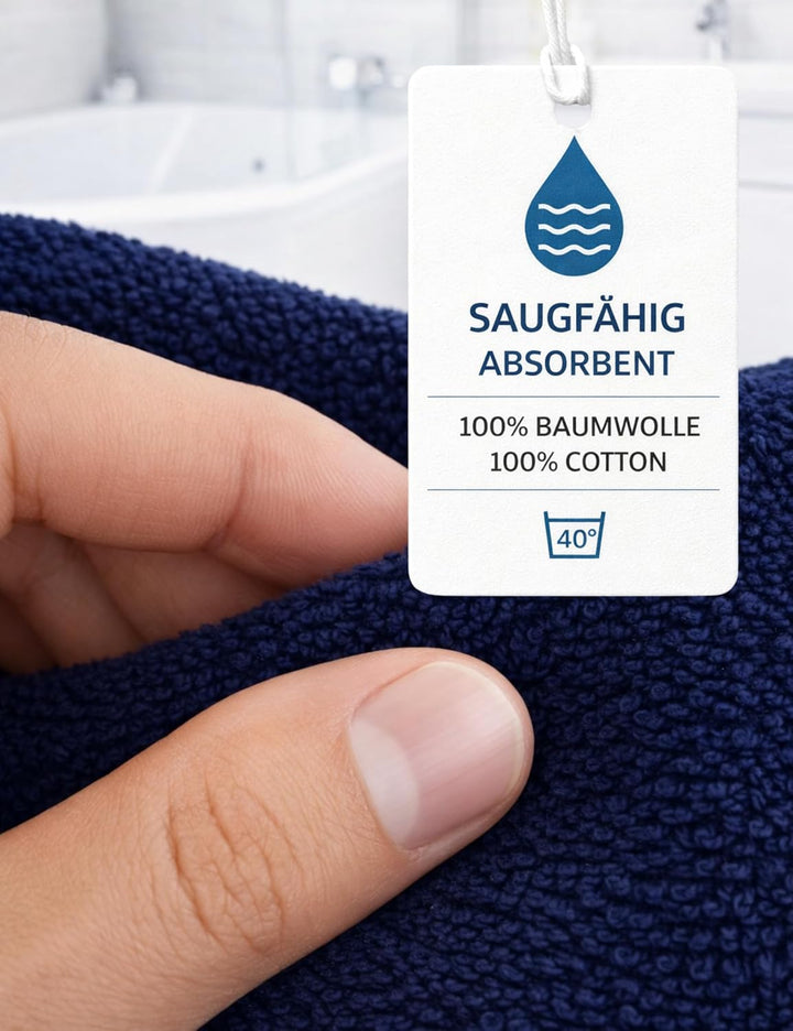Morgenstern Bademantel Herren Kapuze Frottee 100% Baumwolle Lang Cadiz Salamanca XXL Marine, XXL Mar