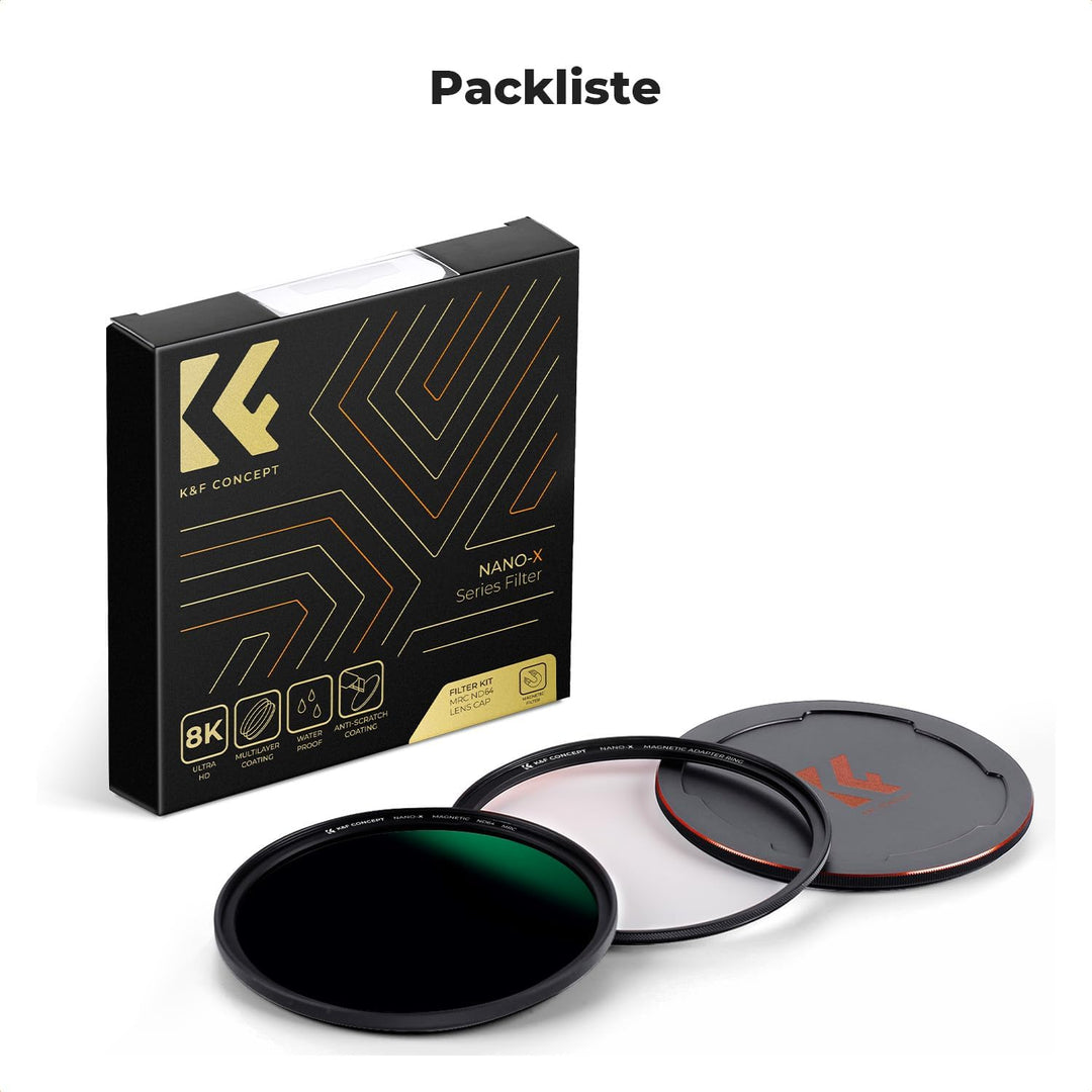 K&F Concept Nano X-Serie Magnetic ND Filter Graufilter ND64 (6 Blendenstufen) Magnetisches Schnellwe