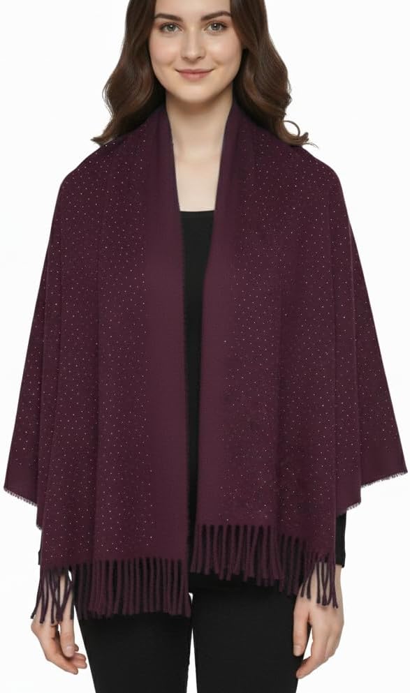 Van Der Rich® - Schals und Stolen mit Strass für Abendgarderobe - Damen Weinrot, Weinrot