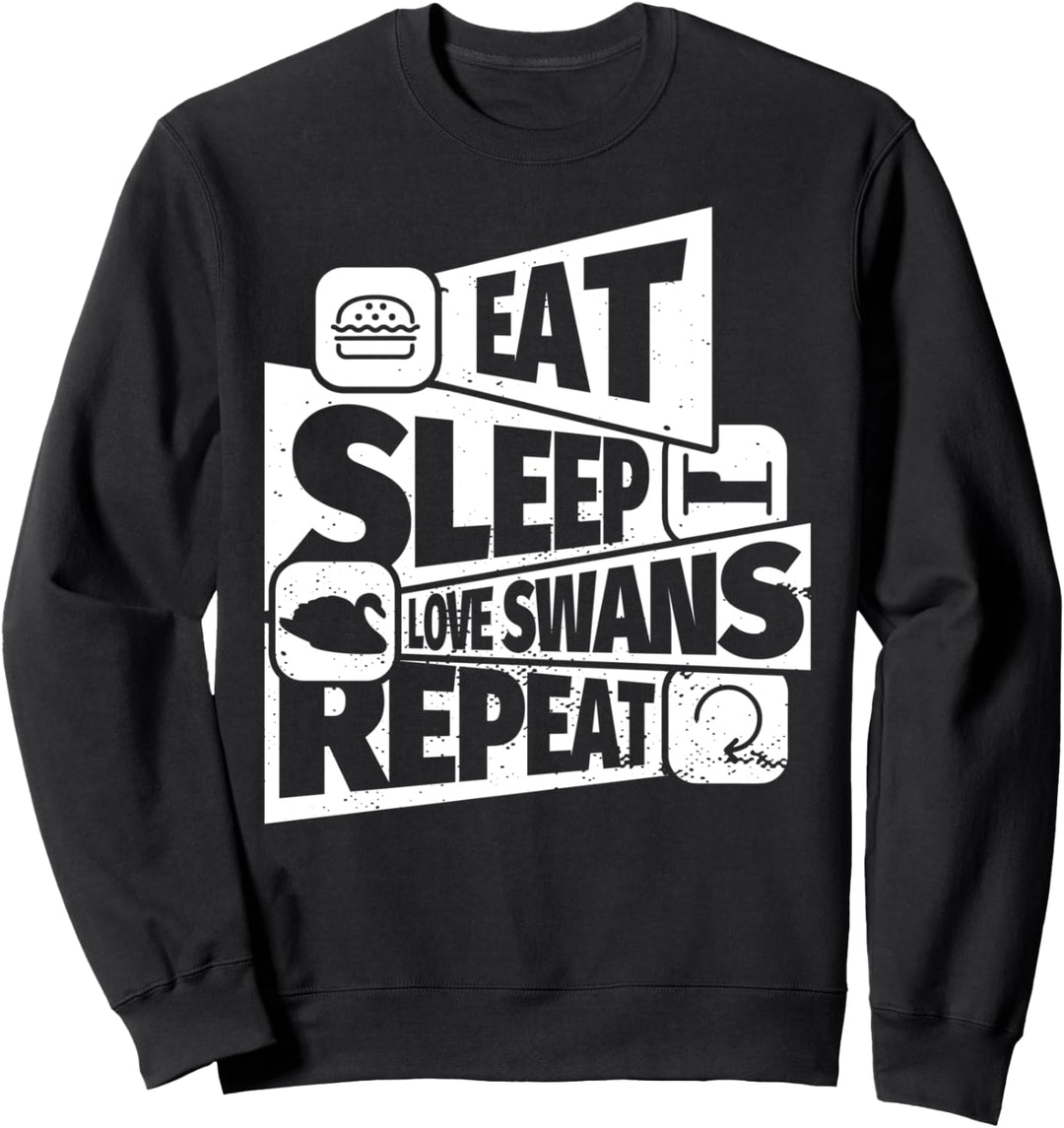 ESSEN SIE SCHLAF Liebesschwäne WIEDERHOLEN Lustiges Liebessc Sweatshirt