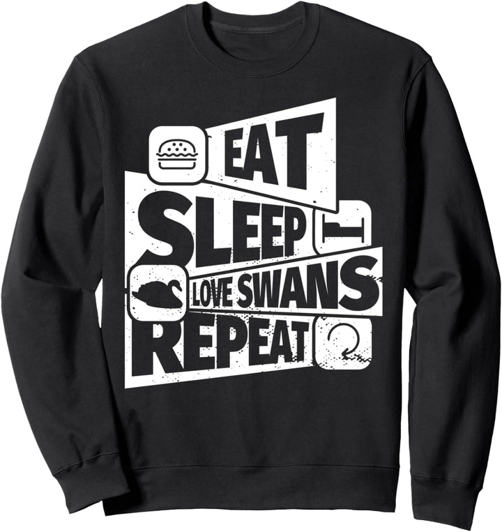 ESSEN SIE SCHLAF Liebesschwäne WIEDERHOLEN Lustiges Liebessc Sweatshirt