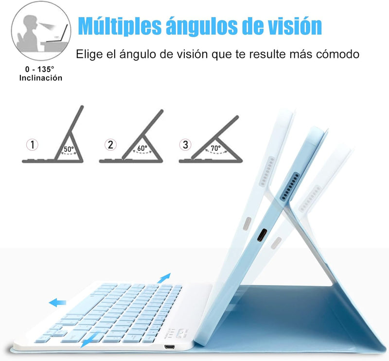 Yeegnar Tastaturhülle für Samsung Galaxy Tab S6 Lite, spanische Tastatur Ñ für Tablet S6 Lite 10,4 Z