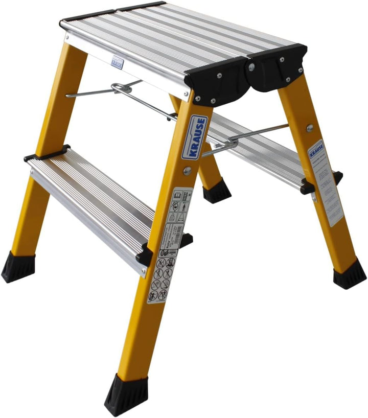 KRAUSE Doppel-Klapptritt Rolly, Gelb, 2 x 2 Stufen, 130044
