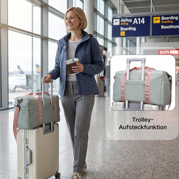 Sporttasche Damen Herren 42L Reisetasche mit Schuhfach Nassfach Wasserdicht Trainingstasche Travel D