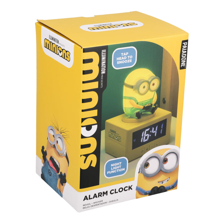Paladone Minions Bob Symbol, Wecker – 14 cm Digitaluhr mit Nachtlicht, batteriebetrieben