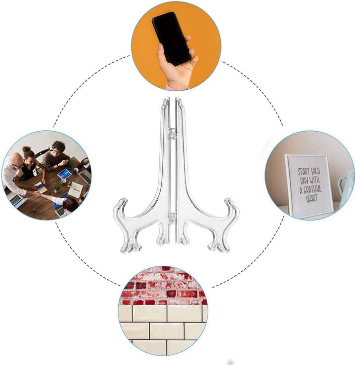 30 Stücke Telleraufsteller Acryl Tellerständer Kunststoff Tellerhalter Telleraufsteller Klappbar Auf