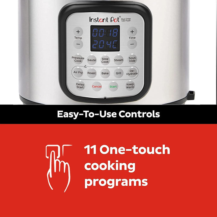 Instant Pot Duo Crisp + Heissluftfritteuse 11-in-1 Elektro-Multikocher 7,6 L - Schnellkochtopf, Luft