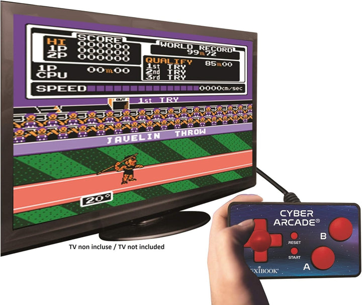 Lexibook - Cyber Arcade TV-Spielekonsole, 200 Spiele, Plug N 'Play-Controller, Sport, Action, Joysti