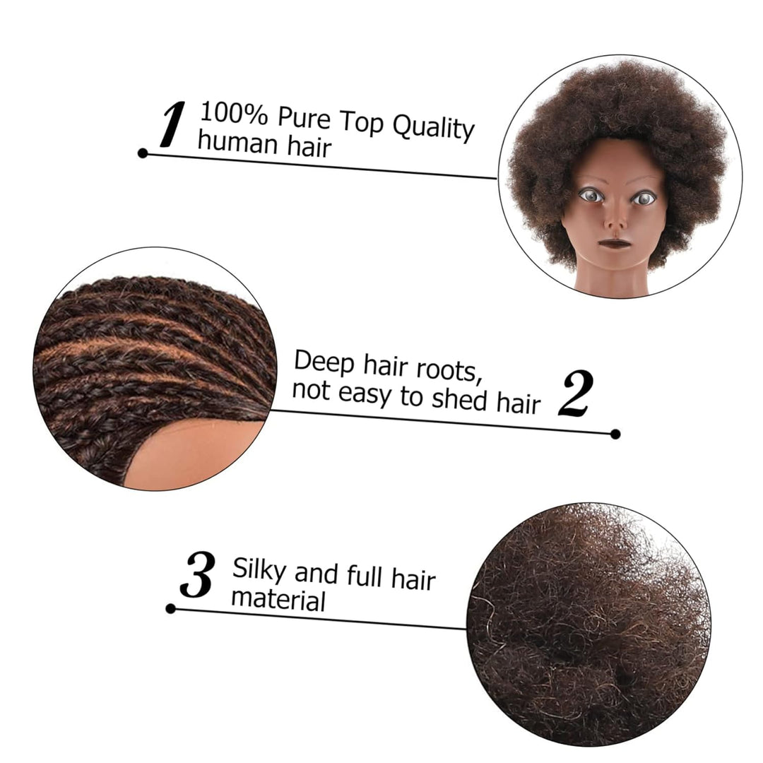 Ipetboom Kurze Haare Perücken 1Stk Kunstkopfmodell aus echtem Haar Kurze haar mannequin kopf Kosmeti