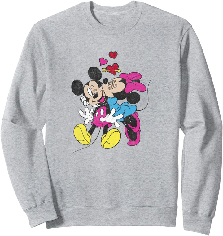 Disney Mickey & Minnie Valentinstag Pink Heart Kisses Sweatshirt
