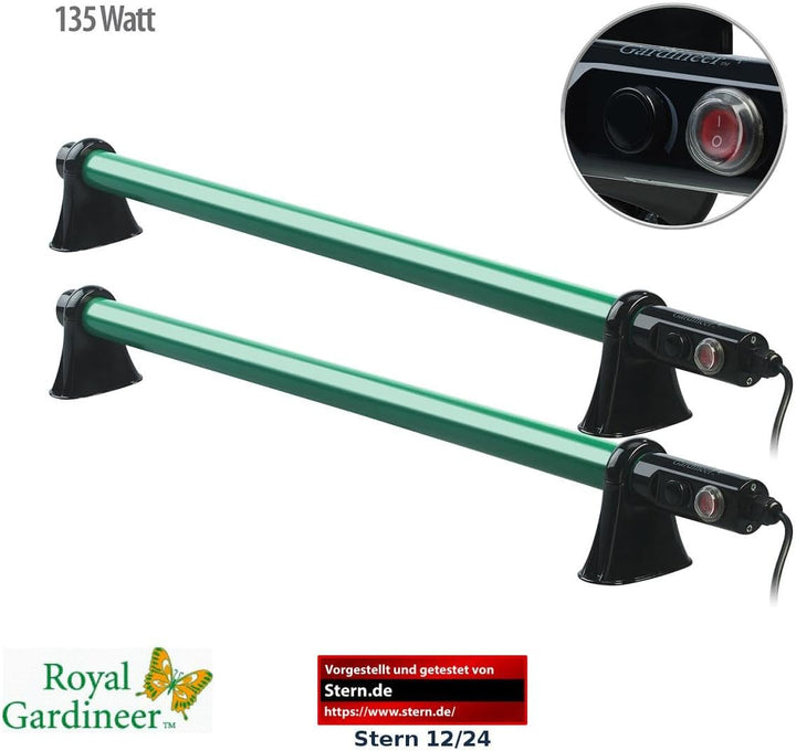 Royal Gardineer Heizstab: 2er-Set elektr. Stabheizung für Gewächshäuser, 135 Watt, 105 cm, IP44 (Fro