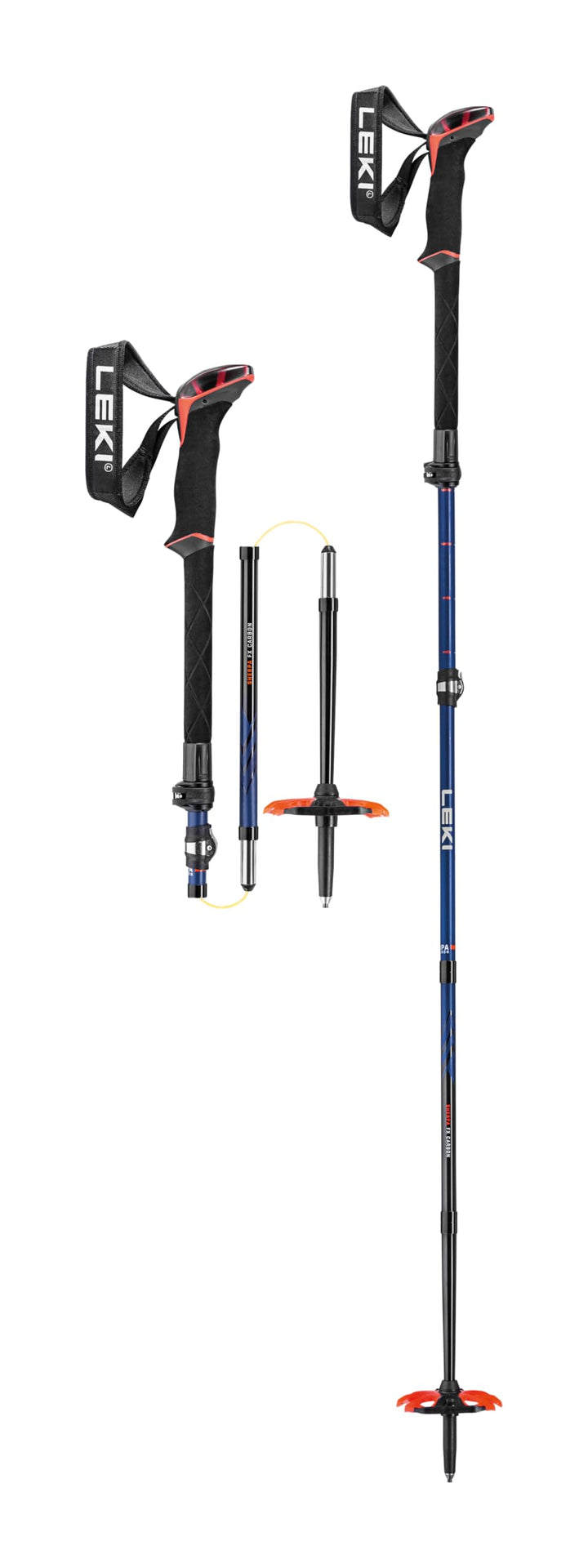 LEKI Sherpa FX Carbon Strong Skistöcke 110-130CM midnight blue-darkblue-red, 110-130CM midnight blue