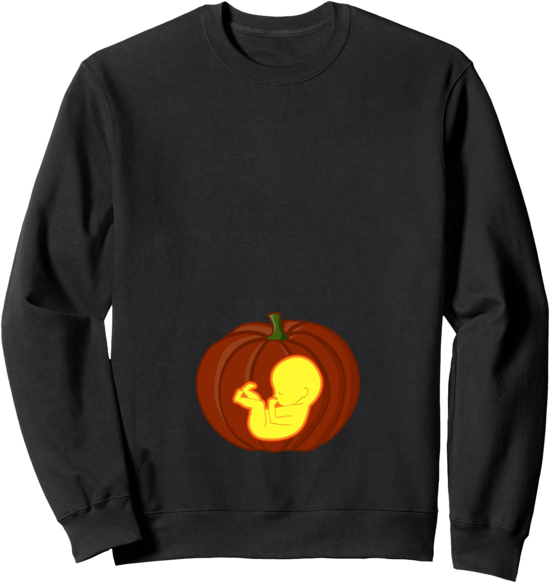 Lustiges Schwangerschaft Halloween Kostüm Kürbis Baby Sweatshirt