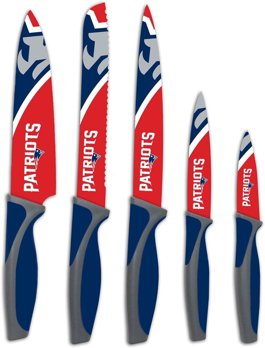 NFL Küchenmesser - 5er Set Edelstahl Küchenmesser - Kochmesser, Brotmesser, Tranchiermesser, Allzwec