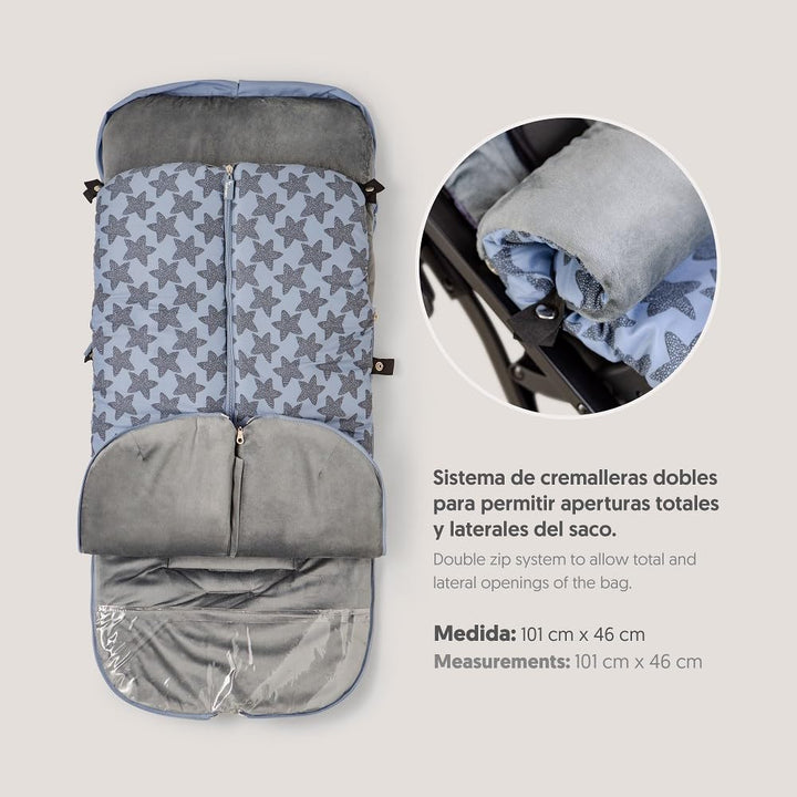 Universal WinterFusssack "Star Marino" für Kinderwagen, grau