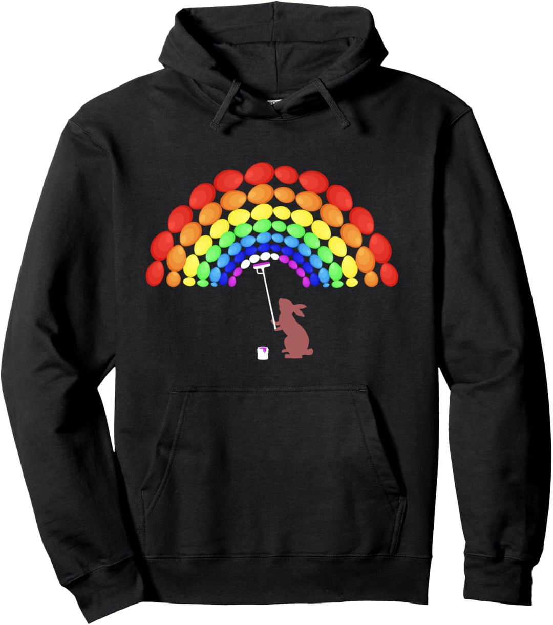 Osterhase Gemälde Regenbogen aus Frohe Ostereier Pullover Hoodie