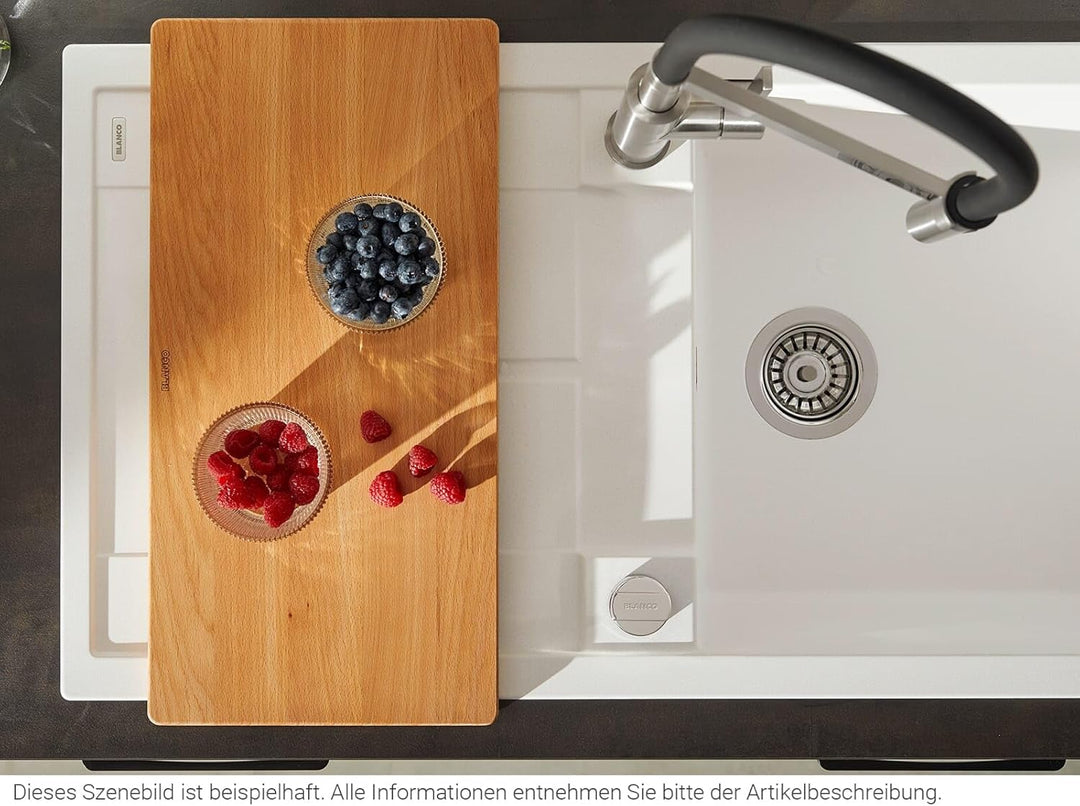 BLANCO Schneidbrett aus massiver Buche | 540 x 260 mm | Für Spülen und Becken mit klassischem Einbau