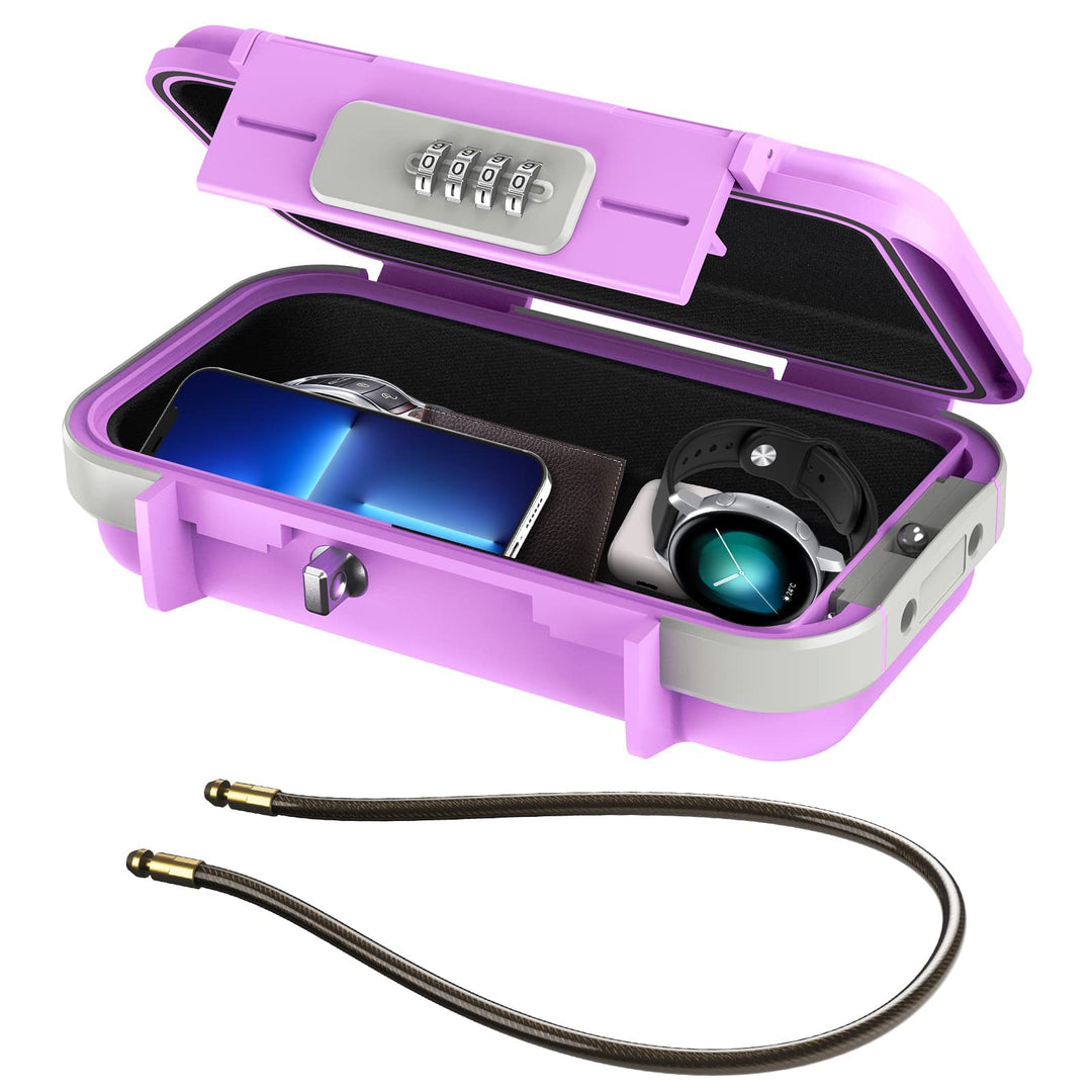 ORIA Tragbarer Tresor, Sicherheitsbox mit Zahlencode, Outdoor Sicherheitssafe mit abnehmbarem Drahts