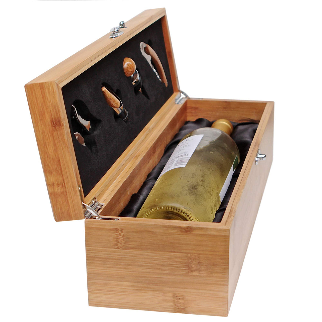 CASE ELEGANCE Wein Geschenk Box - Weinzubehör für 0,7 Liter Flaschen - Dekantierset Sommelier Set -