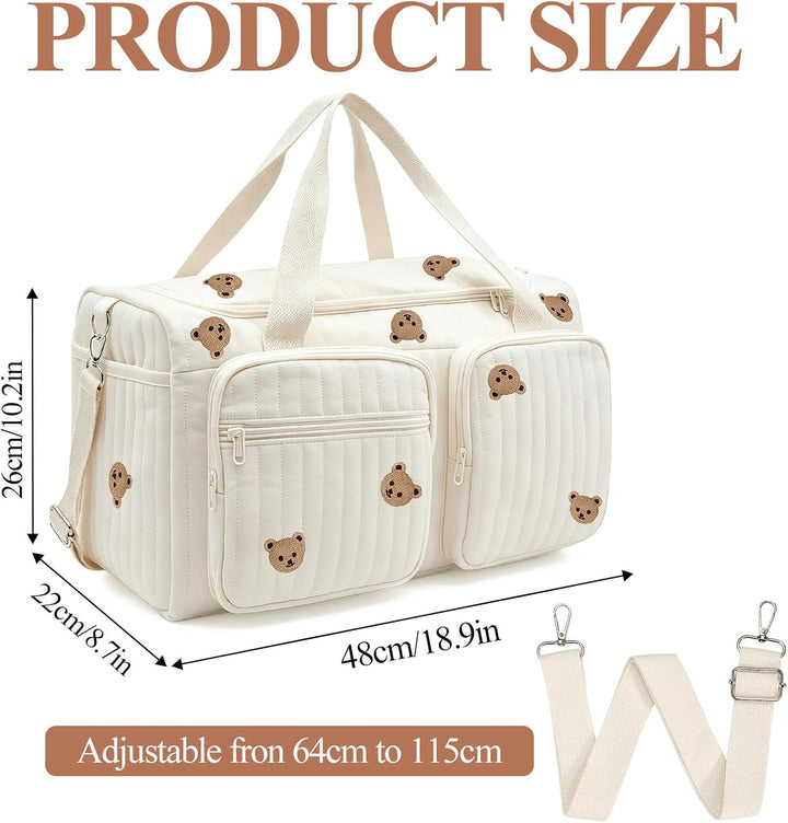 Baby Wickeltasche Grosse Kliniktasche 48x26x22cm Reisewindeltasche Tragetasche Baumwolle Henkeltasch