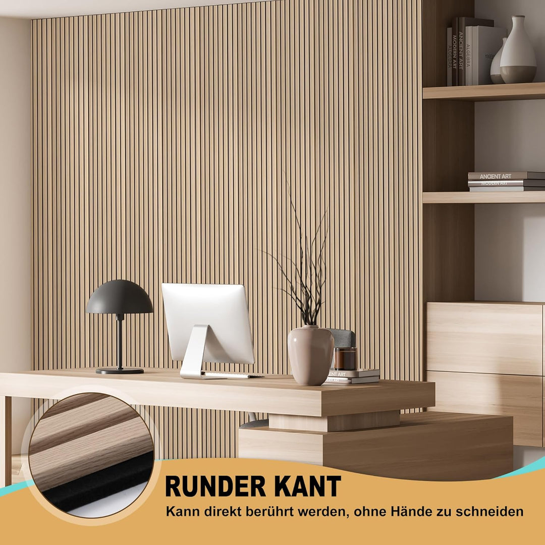 3D Akustikpaneele 120 x 60 x 2,2 cm, Holz Optik Paneele, Wandpaneele in Holzoptik als Schallabsorber