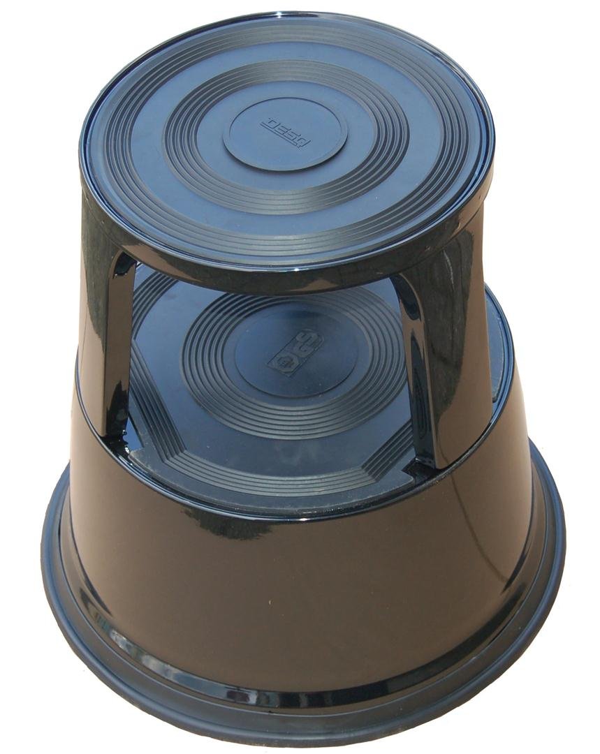 DESQ 60065.09 Mobiler Tritthocker aus Metall Erhältlich, rot/grau/schwarz/blau