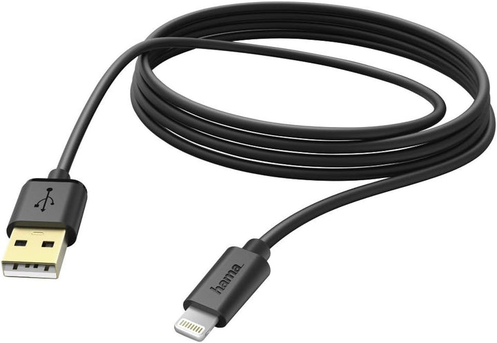 Hama 00173787 173787 Kabel Lightning, 3 m, SW, Schwarz 3m Schwarz, 3m Schwarz
