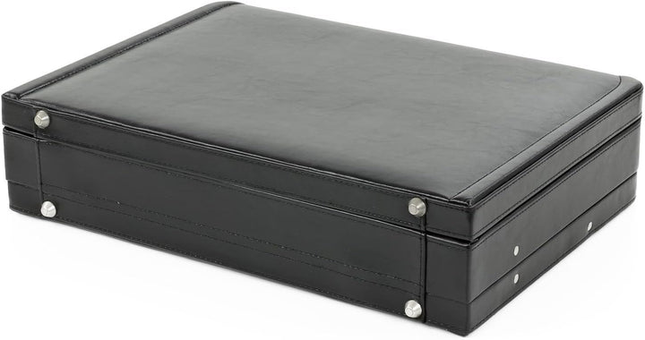 Bowatex Dokumentenkoffer Aktenkoffer Leder-Faserstoff Koffer Schwarz 44 cm