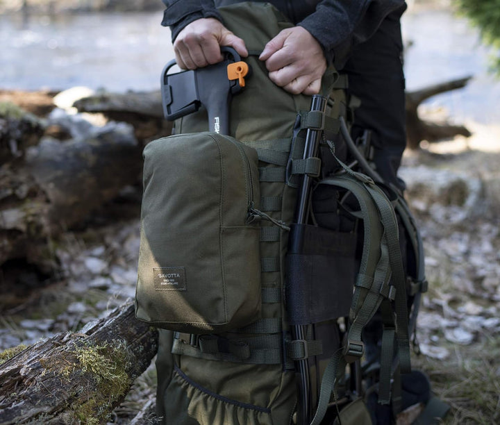 Savotta Verticale L - Zusatztasche für Rucksack - 4L - 1000D Cordura PU Beschichtung Oliv, Oliv