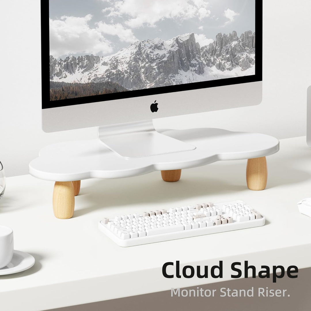Monitorständer, Wolkenform, stabiles Holz, Computer-Monitor-Ständer, Mehrzweck-Ständer, Desktop-Orga