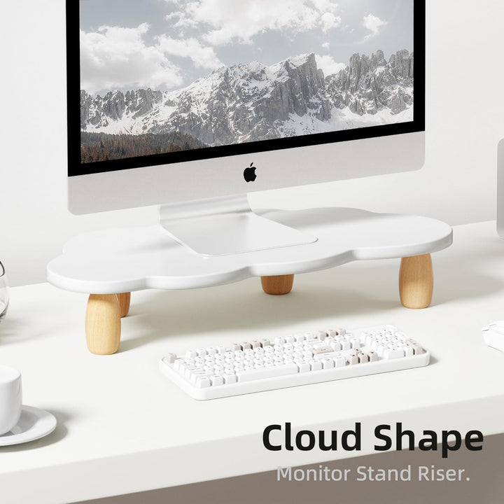 Monitorständer, Wolkenform, stabiles Holz, Computer-Monitor-Ständer, Mehrzweck-Ständer, Desktop-Orga