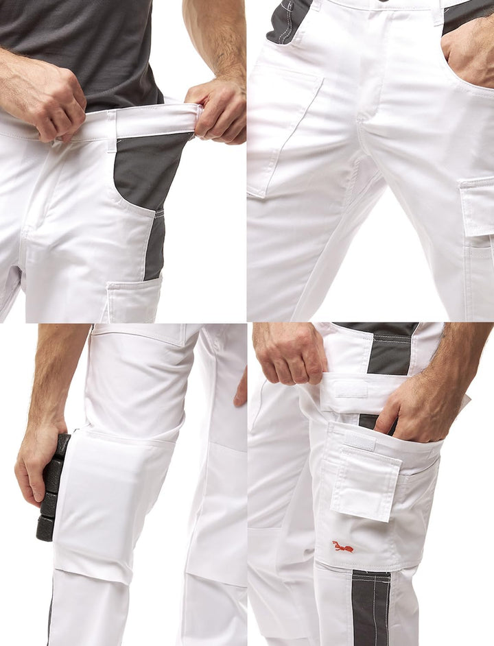 strongAnt Arbeitshose Herren Power Stretch Outdoorhose 50 Weiss-grau / Strong Cotton Stretch, 50 Wei