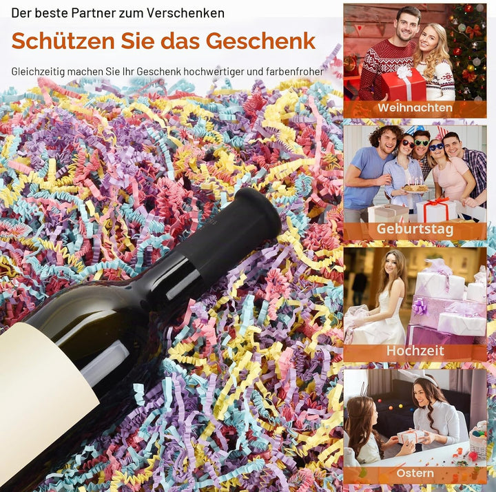 Raffia Geschreddertes Papier, 100g Füllmaterial Geschenk, Raffia Hamper Shreds, Geschreddertes Papie